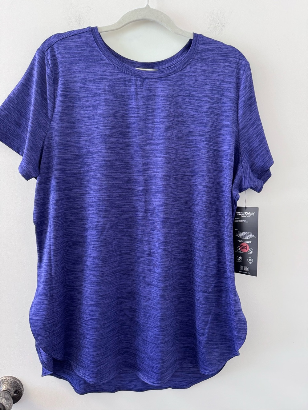 Skechers Short Sleeve Crewneck Tee in Heathered Purple - Picture 2 of 5